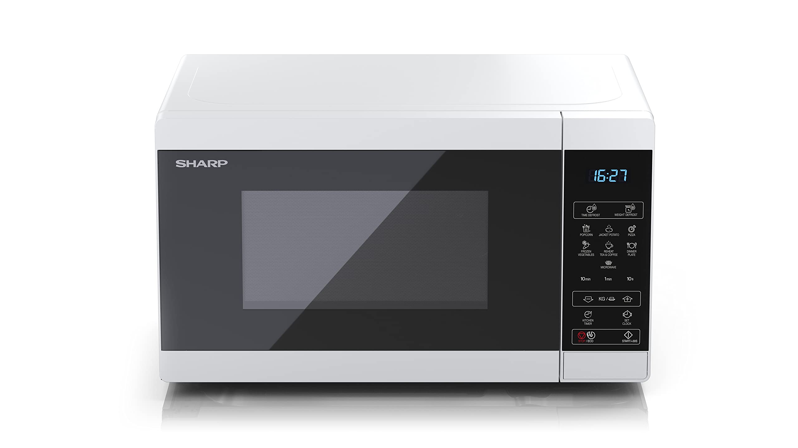 Sharp YC-MS02E-W microwave Countertop Solo microwave 20 L 800 W Black White