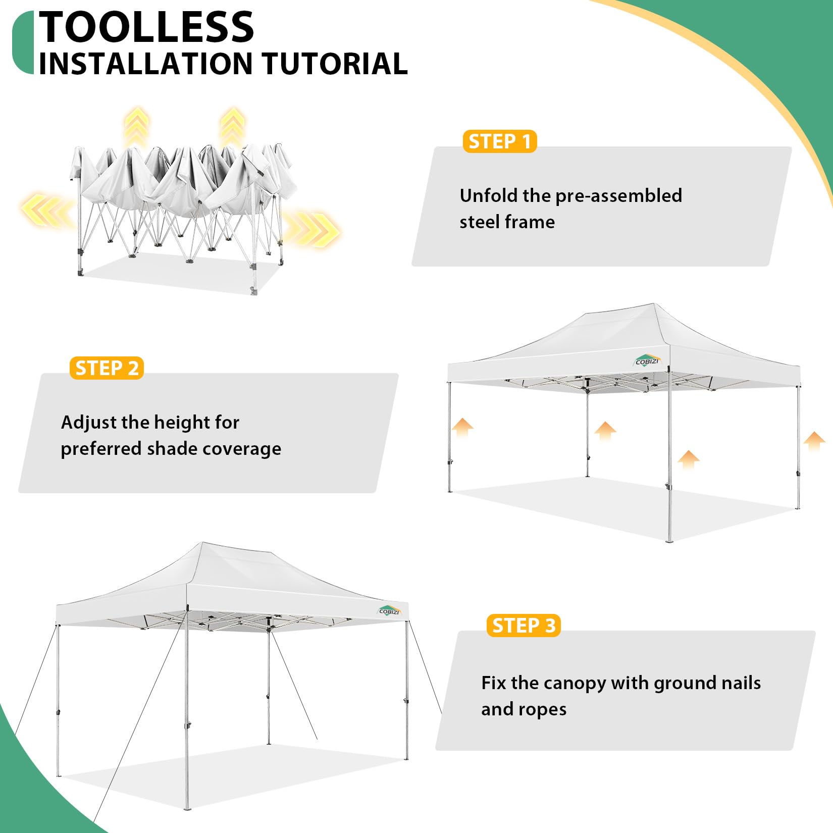 Gazebo Pieghevole 3x4.5m Impermeabile Con Pareti - Tenda Da Esterno Per Feste Con Protezione UV 50+ - Foto 10