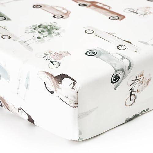 Vista 70 de GRSSDER Juego de 2 sábanas elásticas ultra suaves para moisés, ajuste universal para moisés, cesta de moisés, colchón rectangular ovalado, seguro