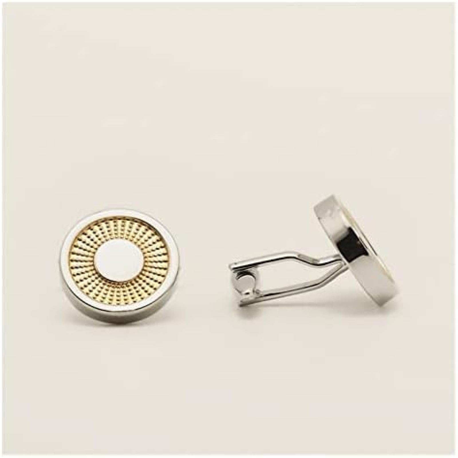 Weißer Stahl, Goldfarbene Strukturierte Manschettenknöpfe, Herren-Kupfermaterial, Business-Hemd-Manschette, Nagel-Geschenkbox,A,Einheitsgröße,outstanding78