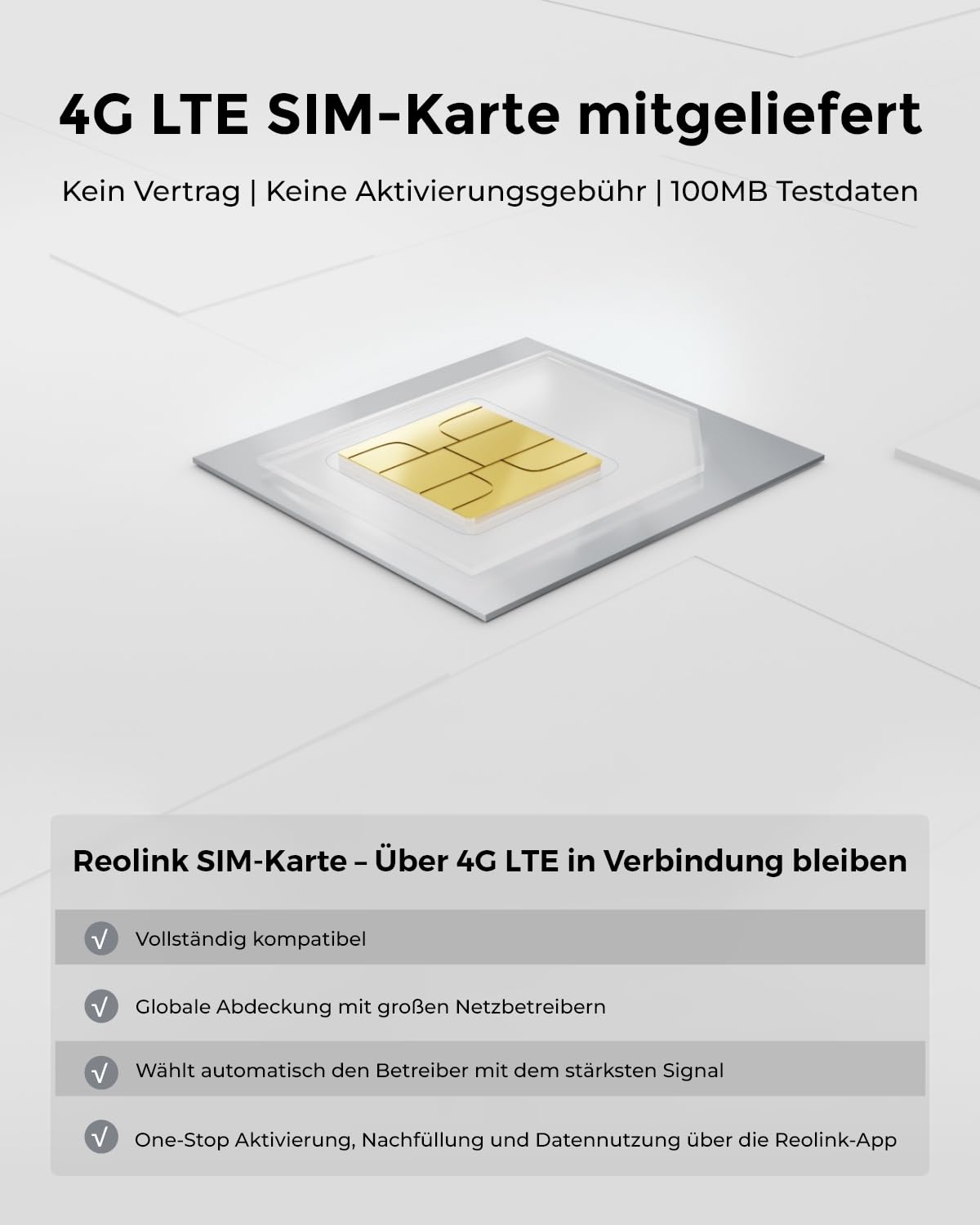 Reolink 3G/4G LTE Überwachungskamera mit SIM-Karte, Personen-/Autoerkennung | 2K 4MP HD Akku Kamera Aussen Ohne WLAN, Videoüberwachung, Kompatibel mit Alexa/Google, 2-Wege-Audio, Go Plus mit Solarpanel