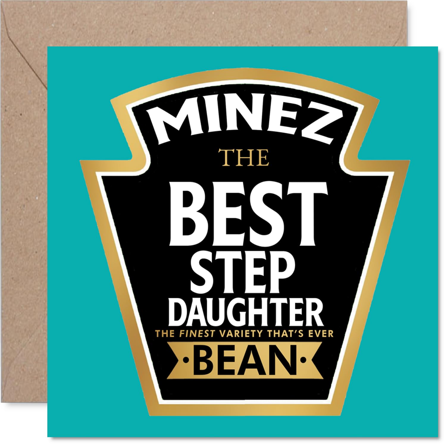 Step Daughter Birthday Card - Ever Bean - Happy Birthday Card for Step Daughter from Dad Mum, 145mm Product Label Style Bday Greeting Cards