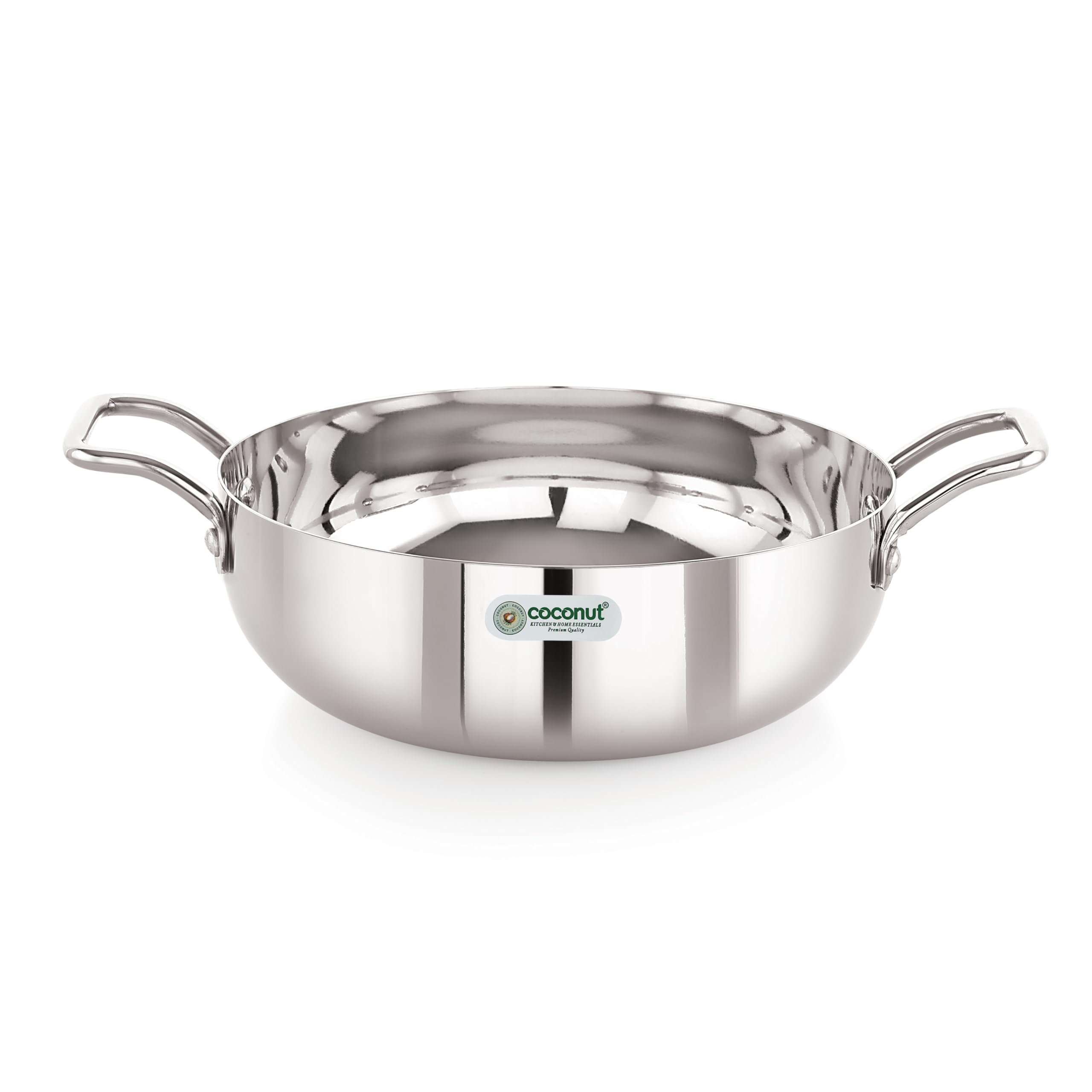 coconut Neutron Stainless Steel 18G Kadai for Cook n Serve - 1 Unit - Capacity - 2000ML