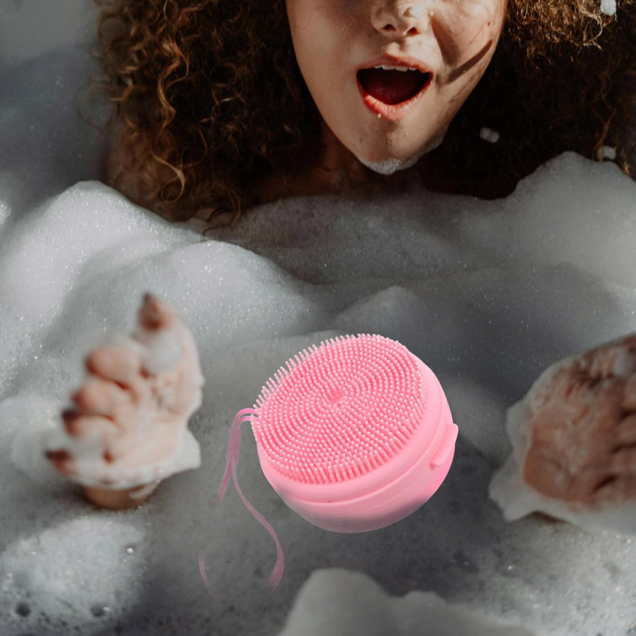 Baluue Spazzola Silicone Da Bagno 2 Pezzi Per Shampoo E Corpo Con Copertura Protettiva E Gancio Appendino Design Integrato Per Viaggi E Uso Quotidiano