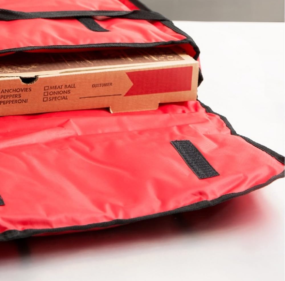 Soro Essentials- 20” x 20” Nylon Insulated Pizza Delivery Bag- fits (2) 18" Pizza Boxes Pizza Delivery Bag Pizza Warmer Bag Food Delivery Pizza Carrier Bag Perfect for Deliveries