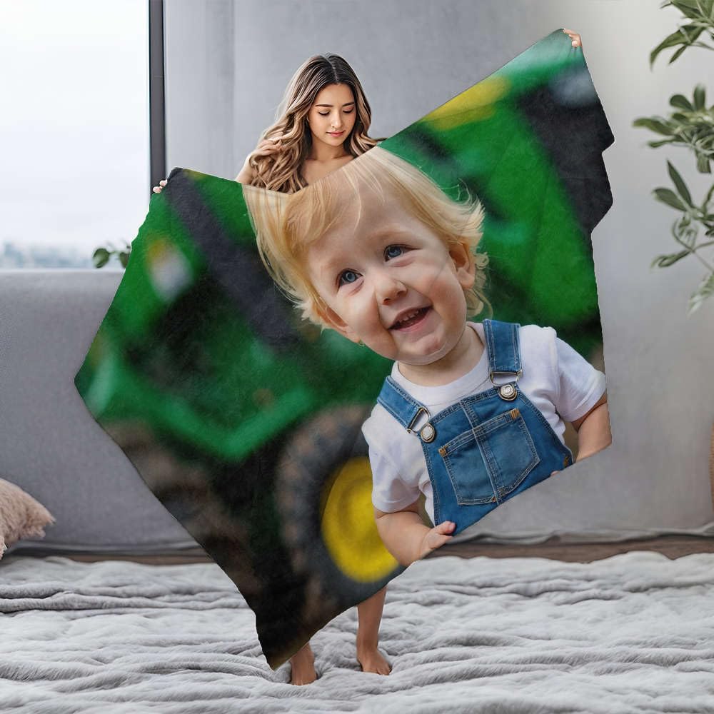 Couverture de voyage en flanelle imprimé enfant joyeux