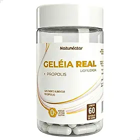Geleia Real Liofilizada + Própolis + Polén 500mg 60 Capsulas - Natunéctar