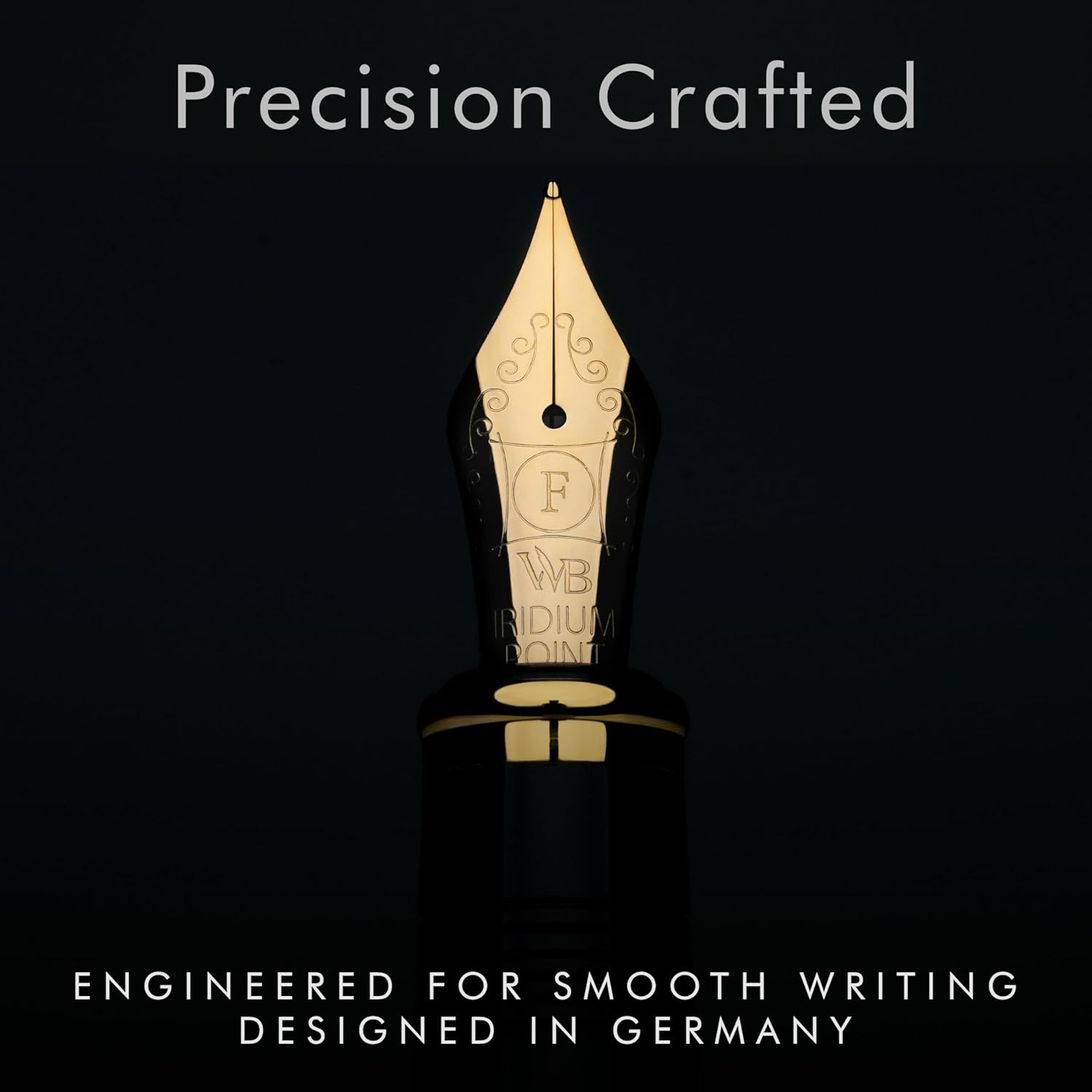 Wordsworth & Black Majesti Fountain Pen-(Black), Luxury Case, 24K Gold Finish; 18K Gilded Fine Nib-Ink Cartridges, Refillable Ink Converter-Calligraphy Pen-Best Business Gift Set for Men & Women