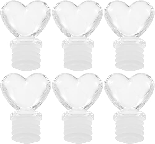Tapones para botellas de vino, 6 unidades, tapones decorativos en forma de corazón, para licores, bebidas, bodas, cata de vinos, eventos, fiestas,