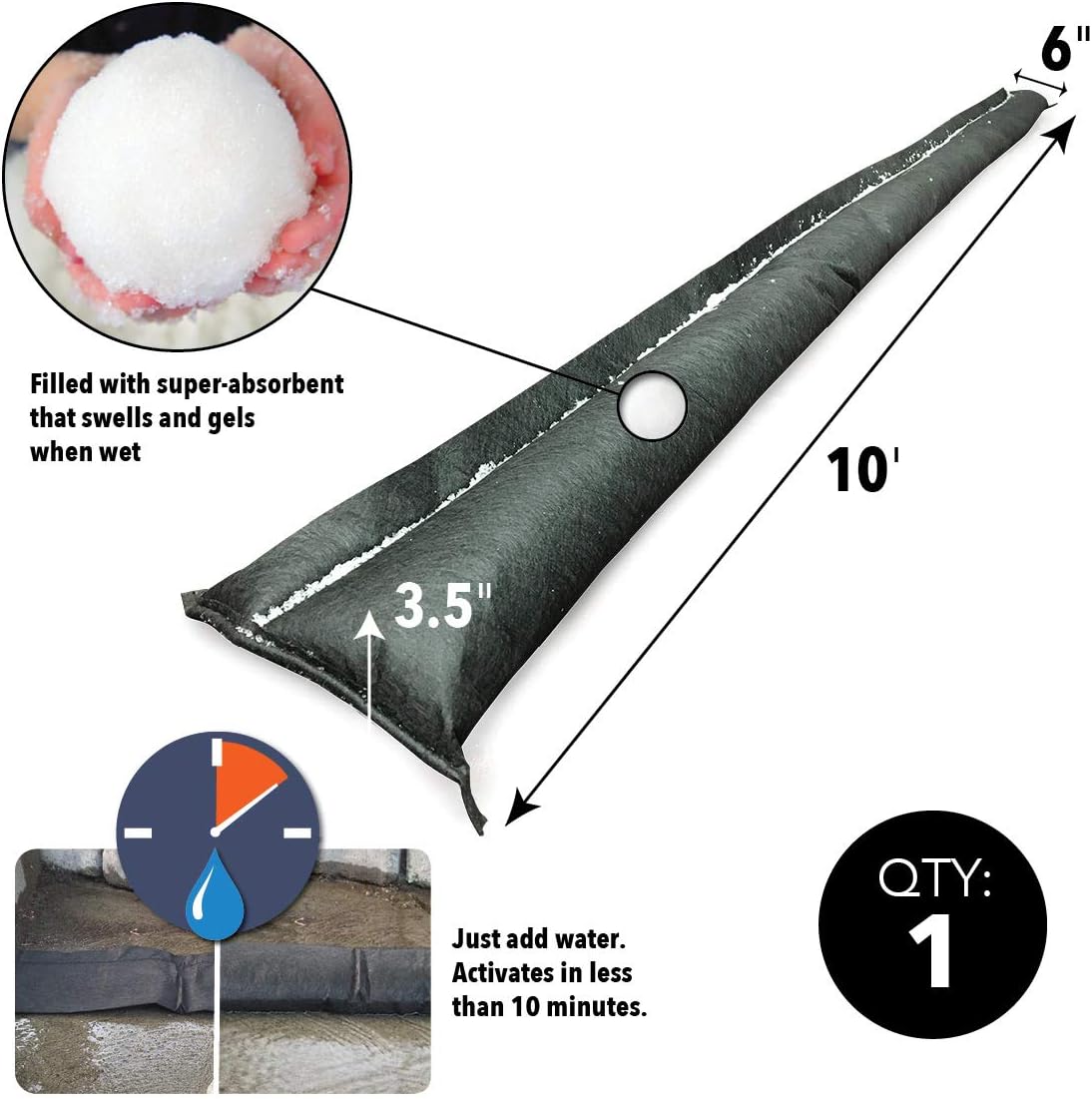 Buy Quick Dam Qd610 1 Water Activated Flood Barrier 1 Pack Black Online In Indonesia B0085s1vck Buy Quick Dam Qd610 1 Water Activated Flood Barrier 1 Pack Black Online In Indonesia B0085s1vck