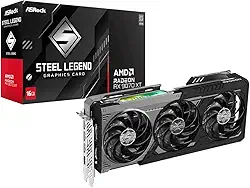 Placa de Vídeo ASRock RX 9070 XT Steel Legend Dark – 16GB GDDR6, RDNA 3, Ray Tracing, PCIe 4.0, Triple Fan – 90-GA5VZZ-00UANF