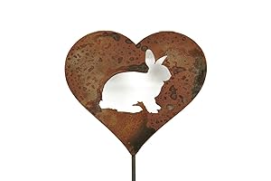 Bunny Rabbit Heart Garden Stake Pet Memorial