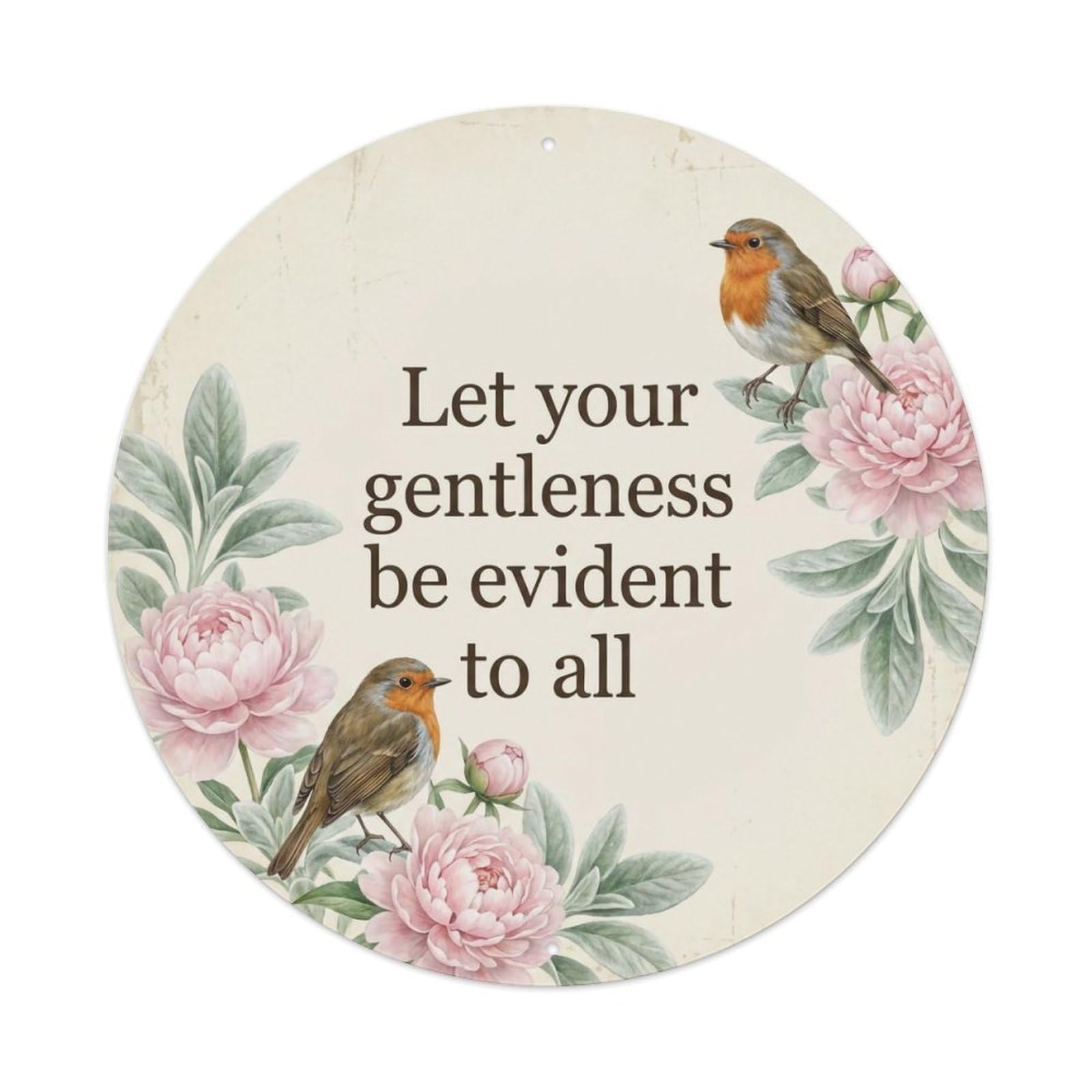 Okahys 8X8inch(20X20cm) European Robin Garden Sign Heaven Love Gentleness2 Metal Tin Sign