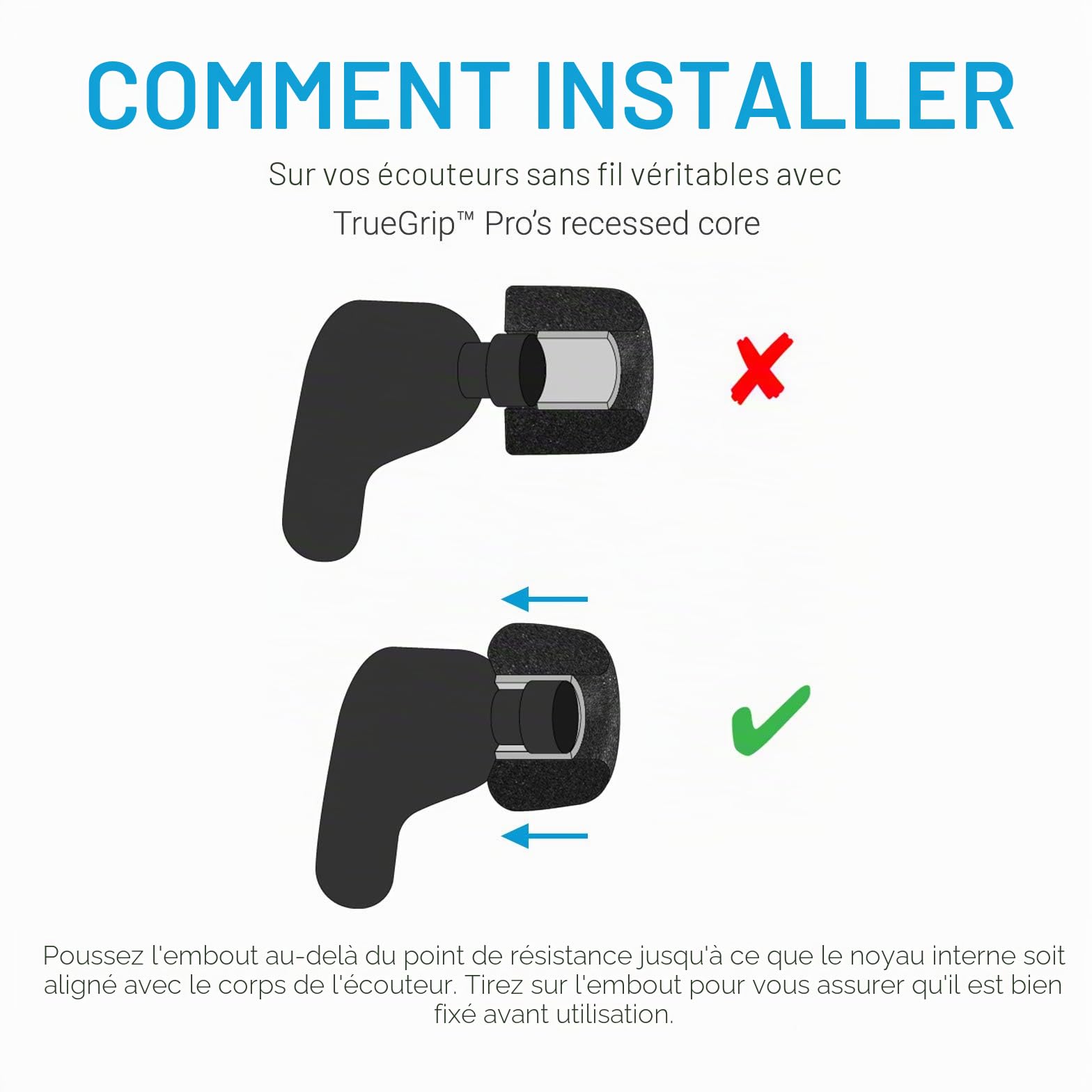 Comply TrueGrip Pro TW Embouts en Mousse à mémoire de Forme de qualité supérieure pour écouteurs Google True Wireless | Embouts sécurisés avec TechDefender | 3 Paires (Petit)