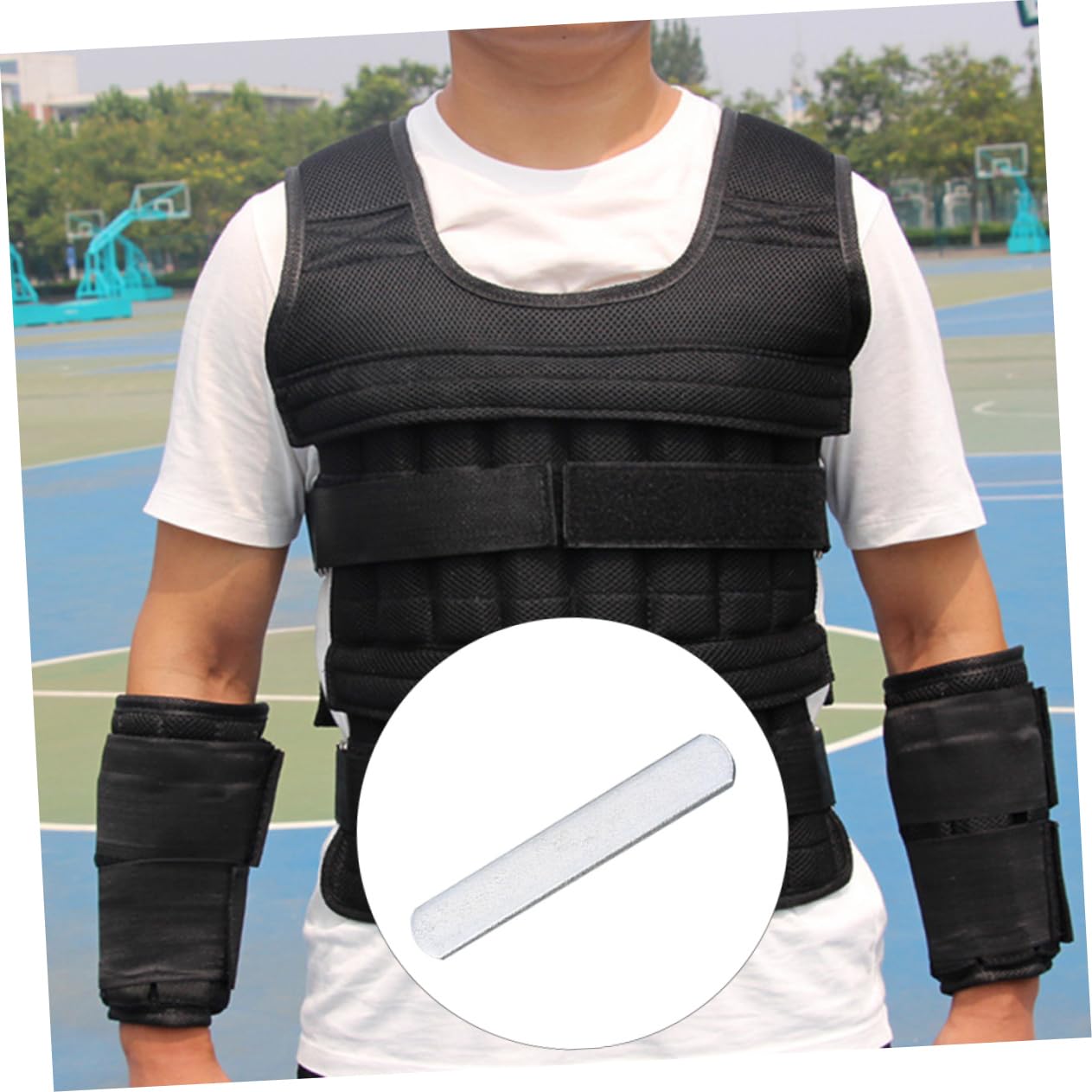 BESPORTBLE Stainless Steel for Weighted 4 Pcs Round Corner Steel Strength Training 0.2kg Each