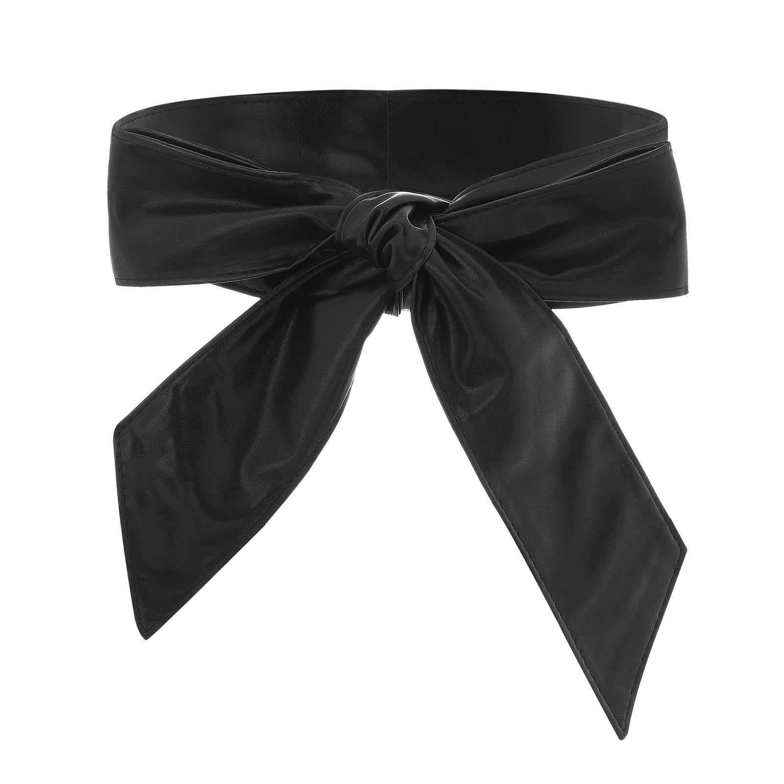 Sethain Faux Leather Obi Long Waist Belt Retro Corset Cinch Belt Dress Waistband Soft Streamer for Women and Girls