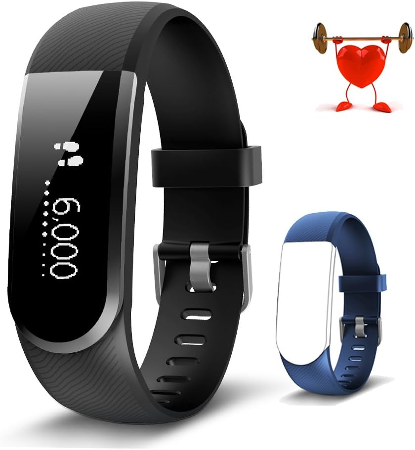 Ironpeas Fitness Tracker Activity Tracker, Watch Heart Rate Monitor Pedometer Sleep Monitor Smart Bracelet Waterproof with Calories Counter, Call/SMS Reminder