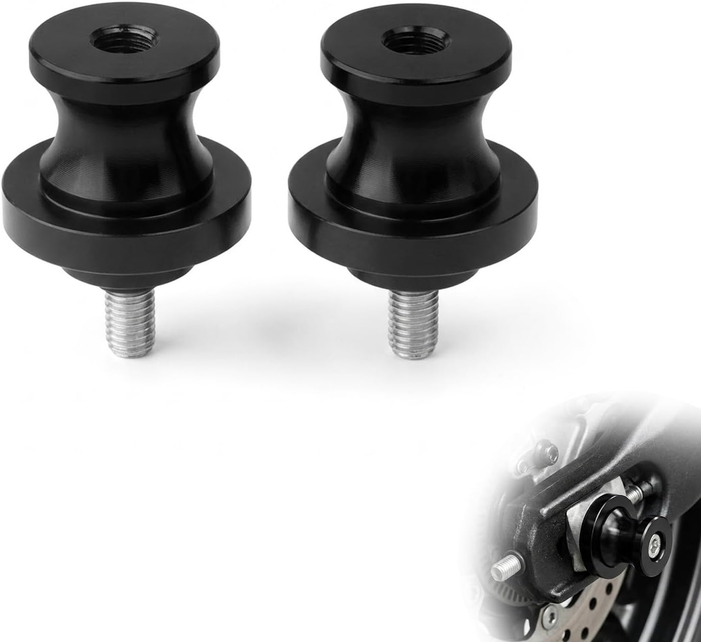 Jetstream Pack of 2 M8 Stand Mount Bobbins Repair Stand Mortor Bike Accessories Suitable for Most 8 mm Swing Arm Holes Black