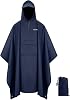 TechRise Waterproof Rain Poncho, Reusable Adult Rain Coat Lightweight Raincoat with Hood for Men and Women, 3-in-1 Multifunctional Rain Cape Jacket for Hiking, Camping and Outdoor Activities, One Size