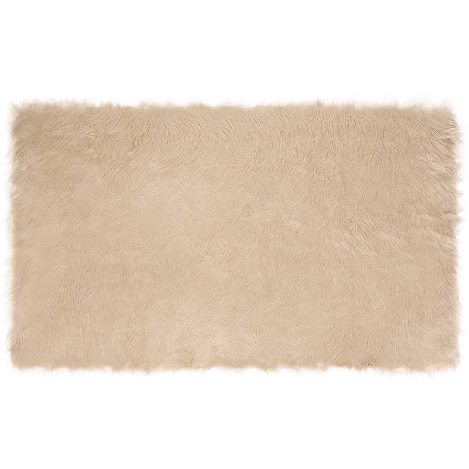 Tapis salon rectangulaire beige pour réchauffer l'ambiance de votre chambre en hiver