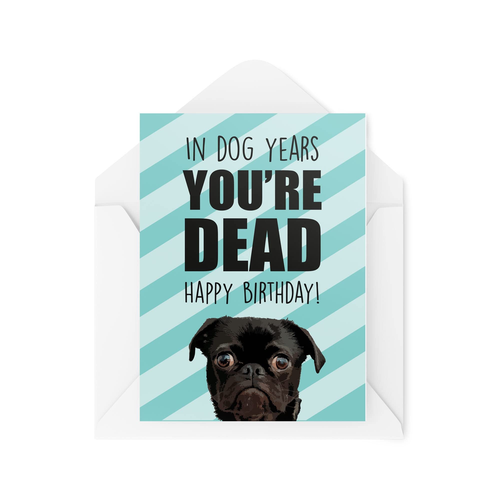 Funny Cards Birthday Card in Dog Years You're Dead to Us 21st 30th 40th 50th 60th 70th Greeting Witty Humour Laughter Banter Joke Fun CBH37, A5
