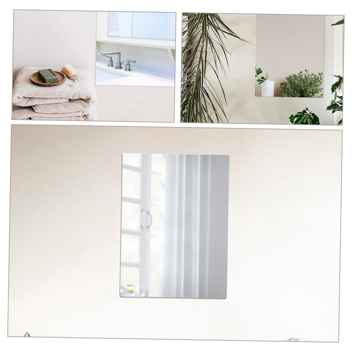 Ciieeo 4 pezzi Autoadesivo Acrilico da Design Moderno e Versatile per Bagno e Camera da Facile Installazione Forare Superficie Facile da