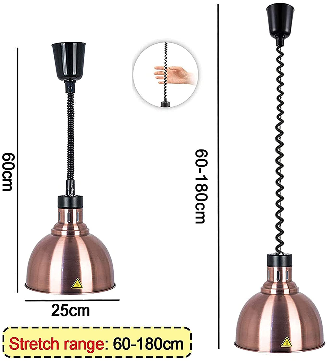 Lampa grzewcza do żywności, regulowana lampa grzewcza do żywności, komercyjna lampa grzewcza do żywności, zwijany wąż lampy grzewczej, wysokiej jakości wyposażenie kuchni hotelowej, artykuły
