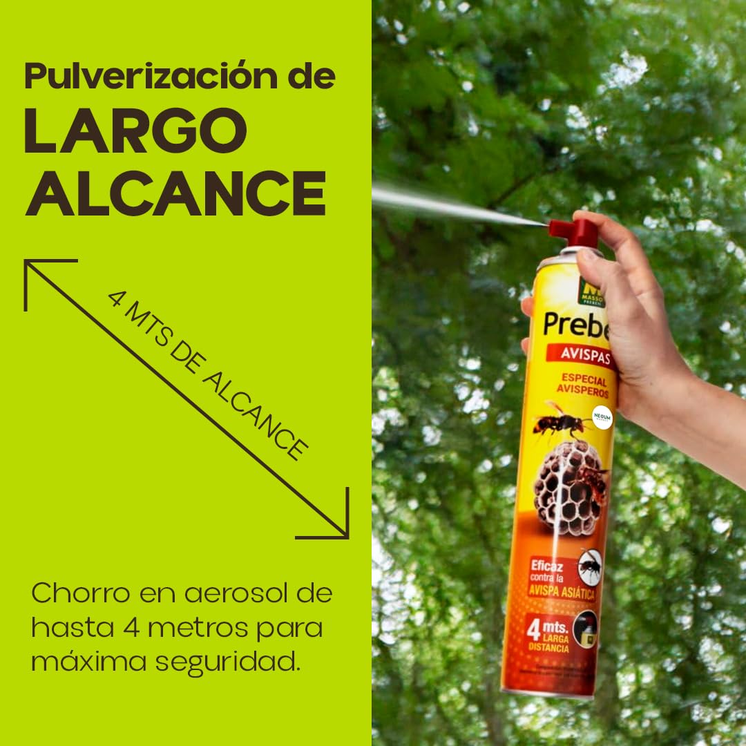 PREBEN Insecticida Avispas | Especial Avisperos 750 ml | Spray de Largo Alcance | Muy Eficaz para Avispas, Avispas Asiática y Avispones | Pulveriza hasta 4 Metros | Uso Exterior | Nexum Market