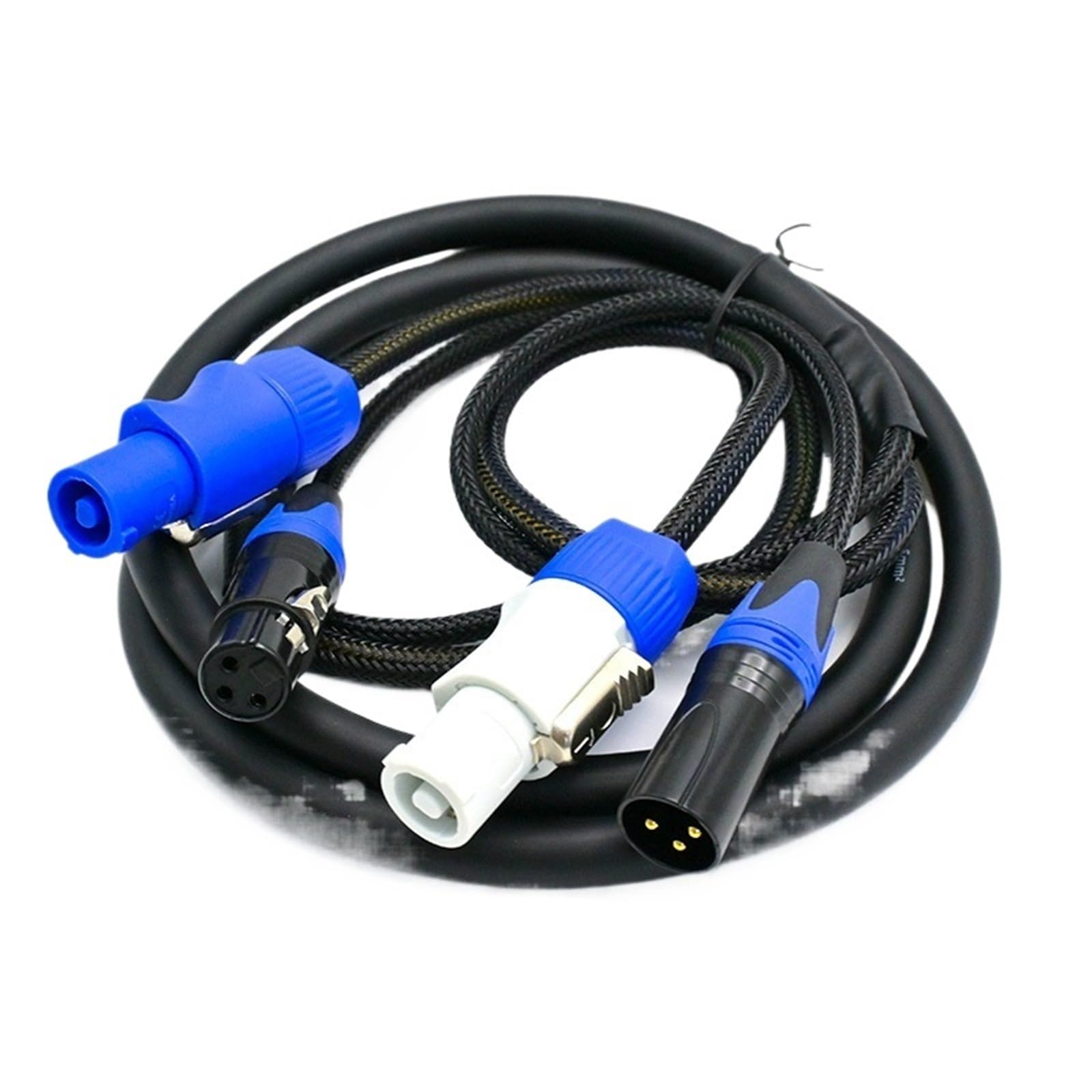 XLR kabel kombi audio 1 m, 1,5 m, 2 m, 3 m, 5 m, 8 m, 10 m – kabel kombi do oświetlenia scenicznego, podłączenia prądu i przyłącza sygnału do głowic ruchomych (1,5 m)
