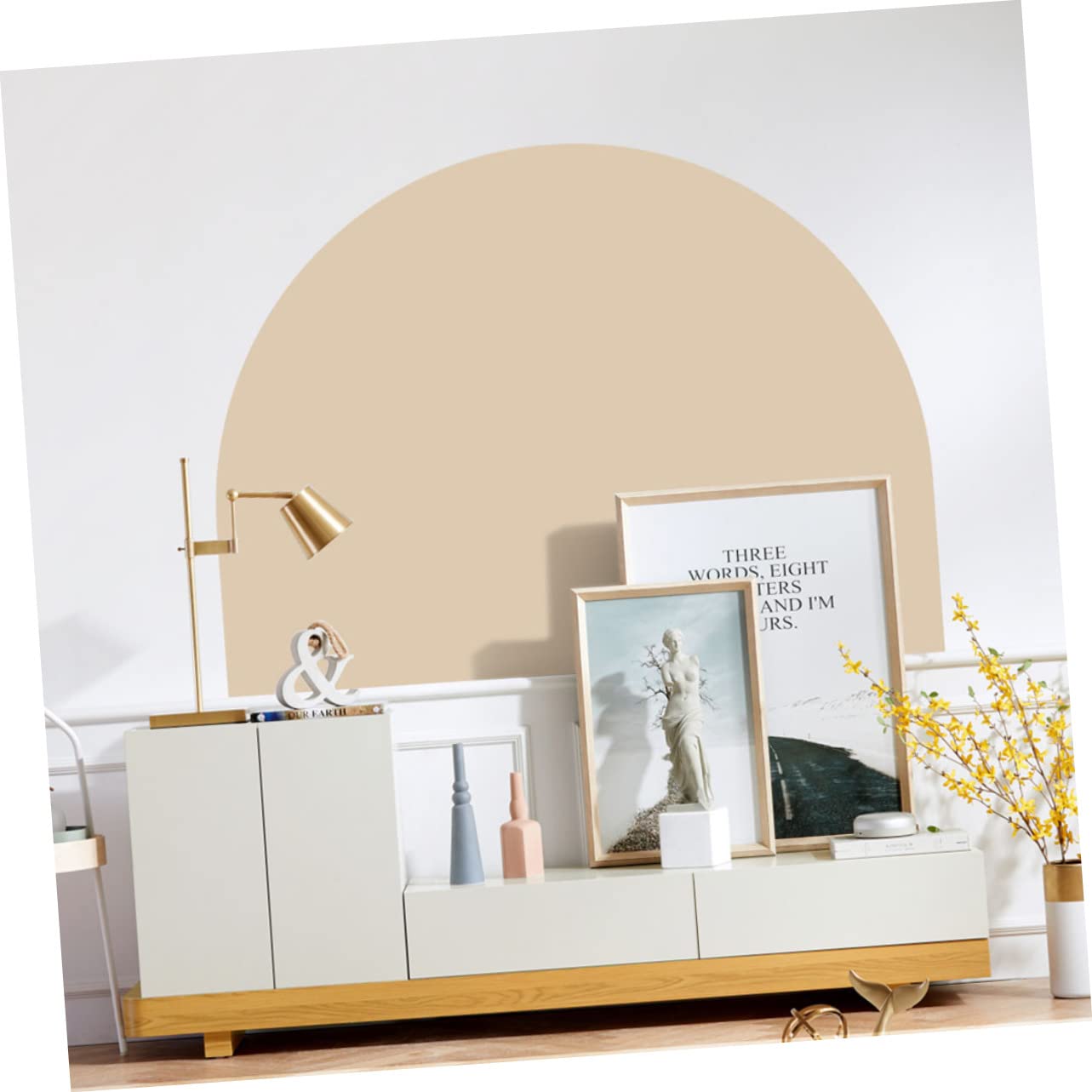 Adesivi Decorativi da Parete Forte Adesivo Geometrici in Pvc Beige Resistenti a Screpolature e Sbiadimenti, per Ufficio e Decorazione
