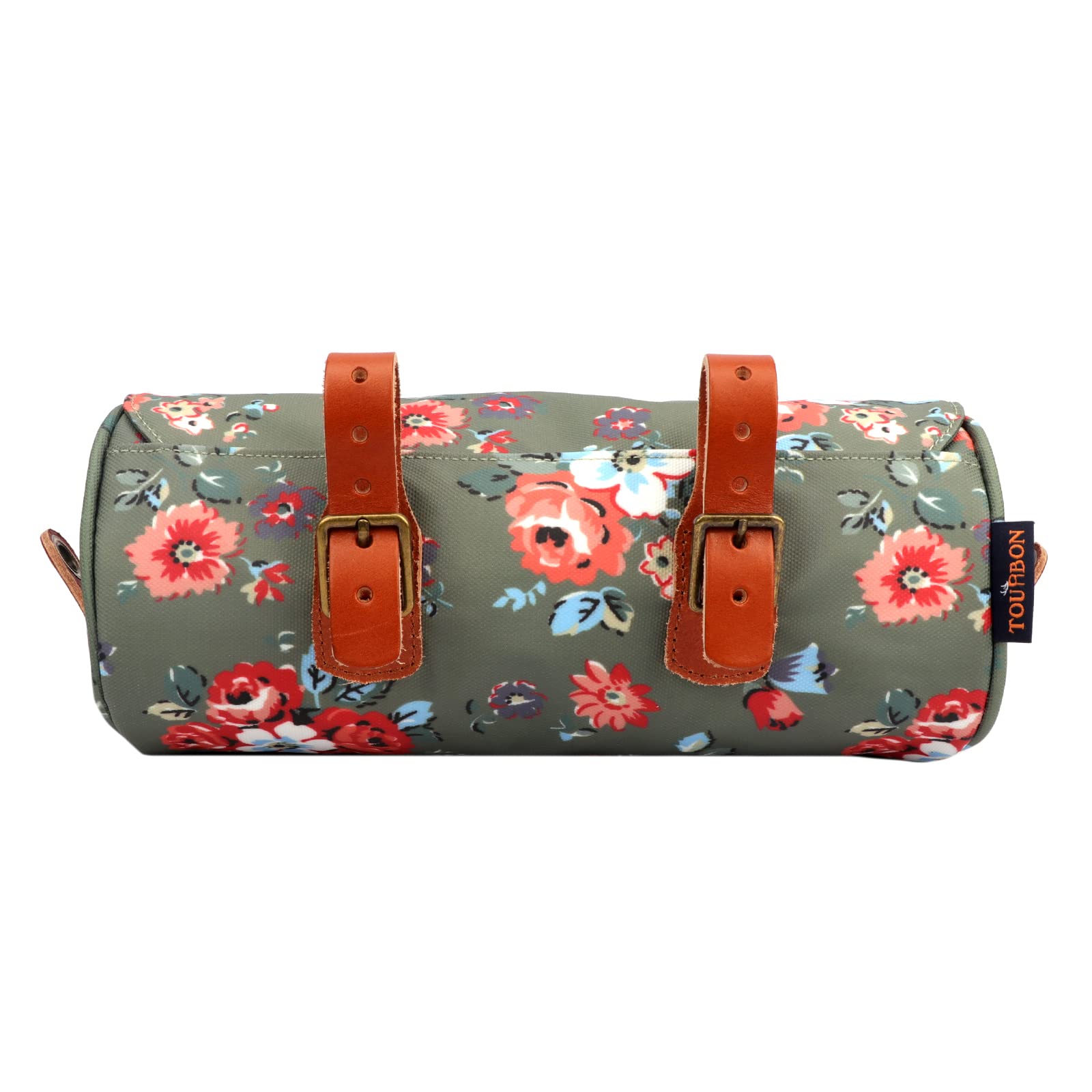 TOURBON Borsa da Bicicletta per Manubrio Anteriore Impermeabile - Borsa Portaoggetti con Tasche per Utensili - Motivo Floreale