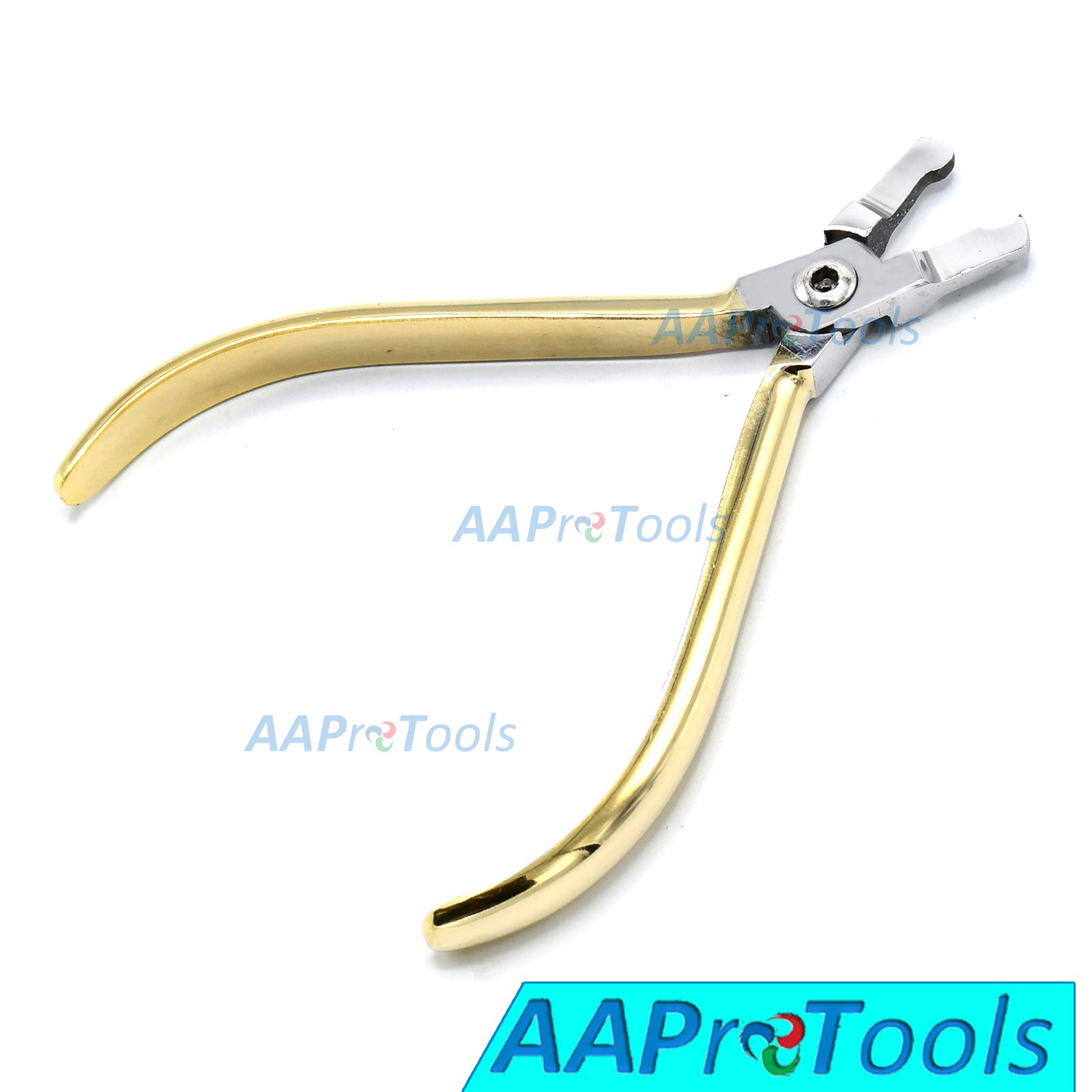AAProTools Gold Plated Color Crown & Band Crimping Pliers Orthodontic for Wire Round Crimp Gingival & Temporary Crowns