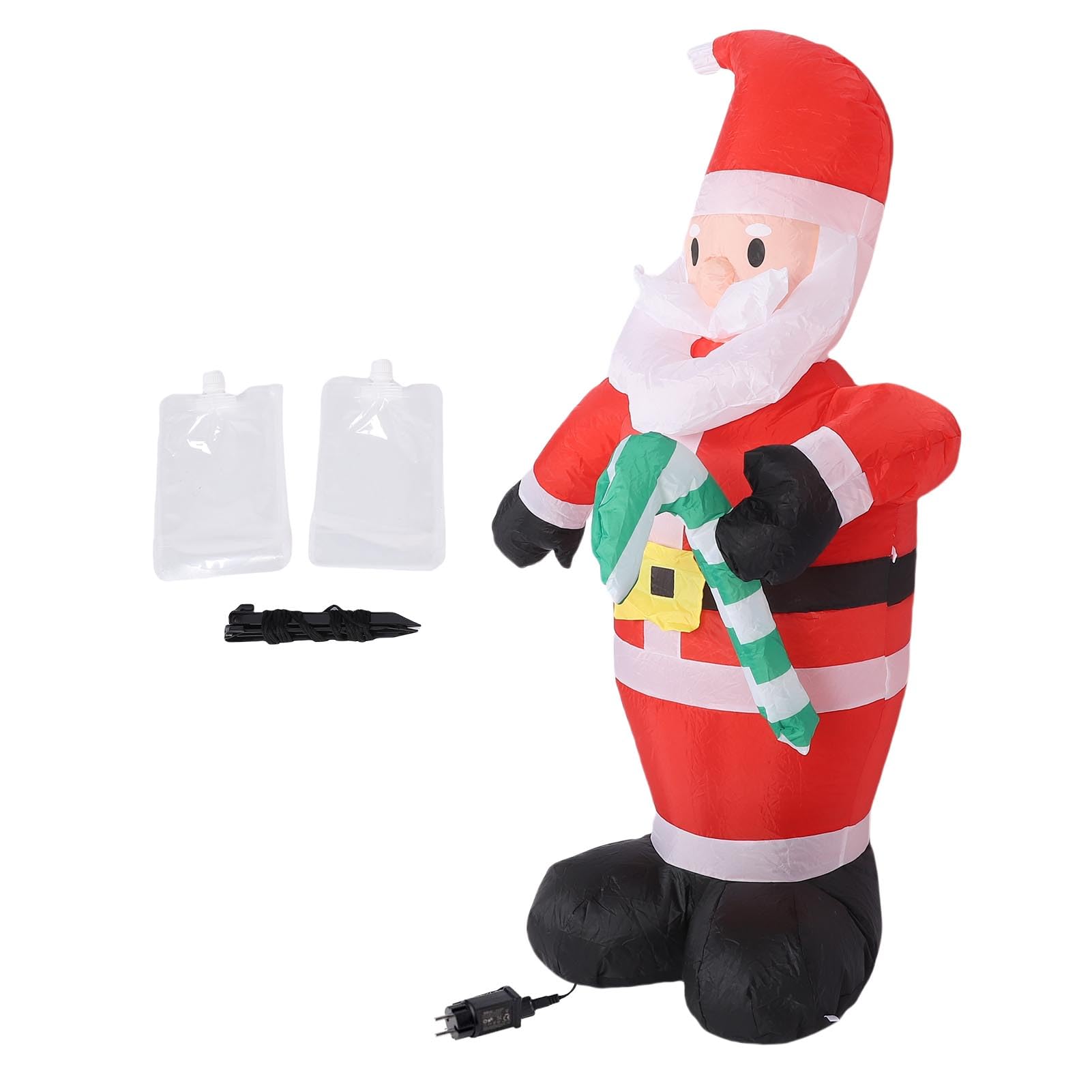 Père Noël Gonflable de 3,9 Pieds avec Canne en Bonbon, imperméable, Polyester 190T, éclairage LED, décoration de Cour de noël pour la Maison et la fête en Plein air