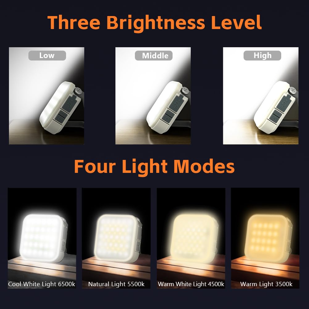 LED Lampada Campeggio 800LM, Luce da Campeggio Ricaricabile, 4800mAh Portatile Power Bank Fino 48 Ore, IPX5 Impermeabile Lampada Campeggio, 4 Modalità di Luce, per Emergenza Escursionismo