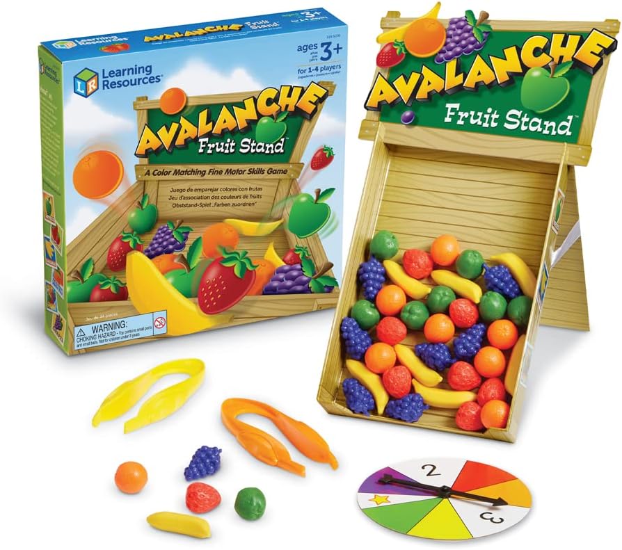 Learning Resources LER 5070 Avalanche Fruit Stand Colour & Fine Motor Skills Game, Multicoloured