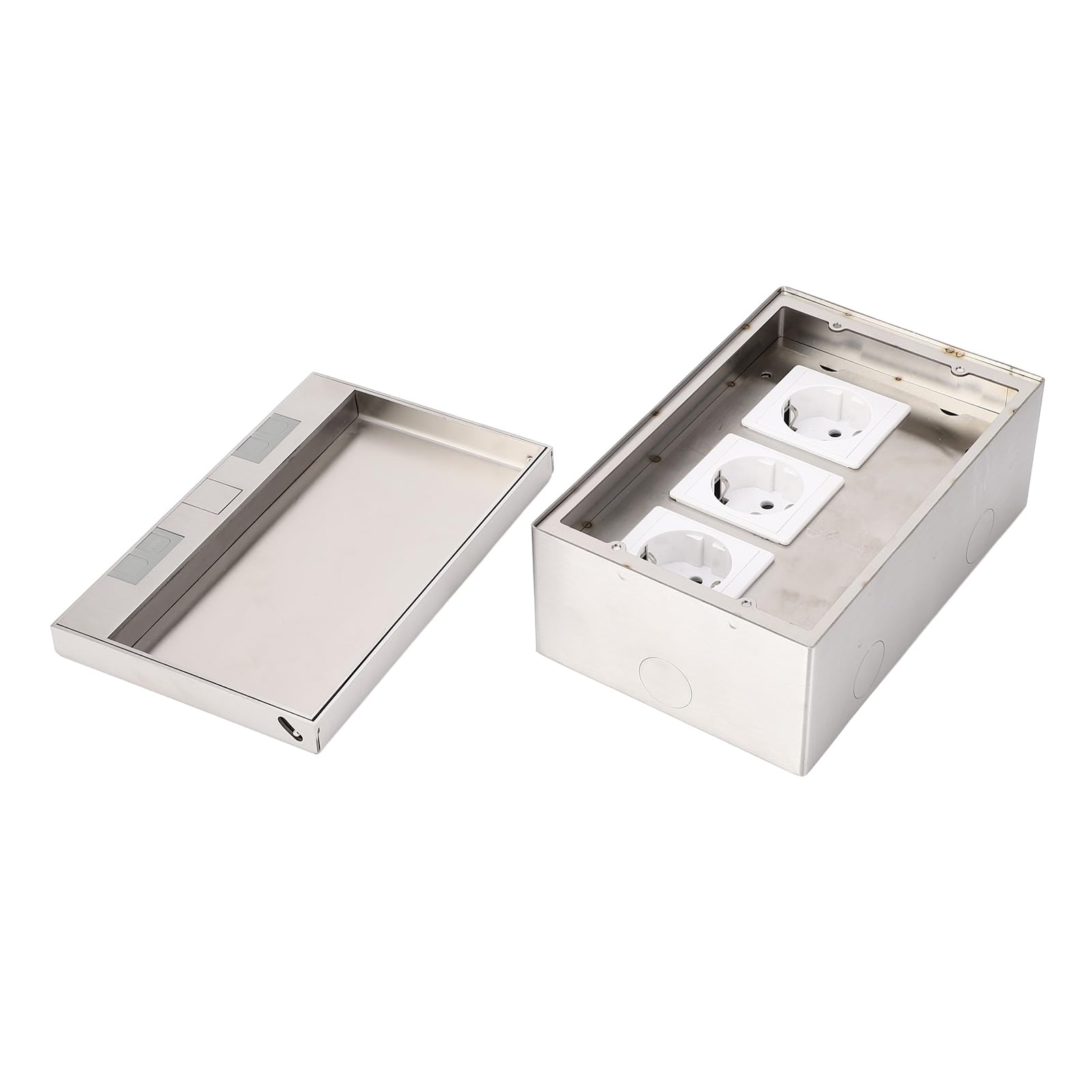 Kit Scatola Pavimento, AC250V 4000W 3 Prese UE Scatola di connettività Multimediale di Alimentazione Tavolo per Sala Studio Conferenze, Interfaccia CA USB Ricarica Rapida