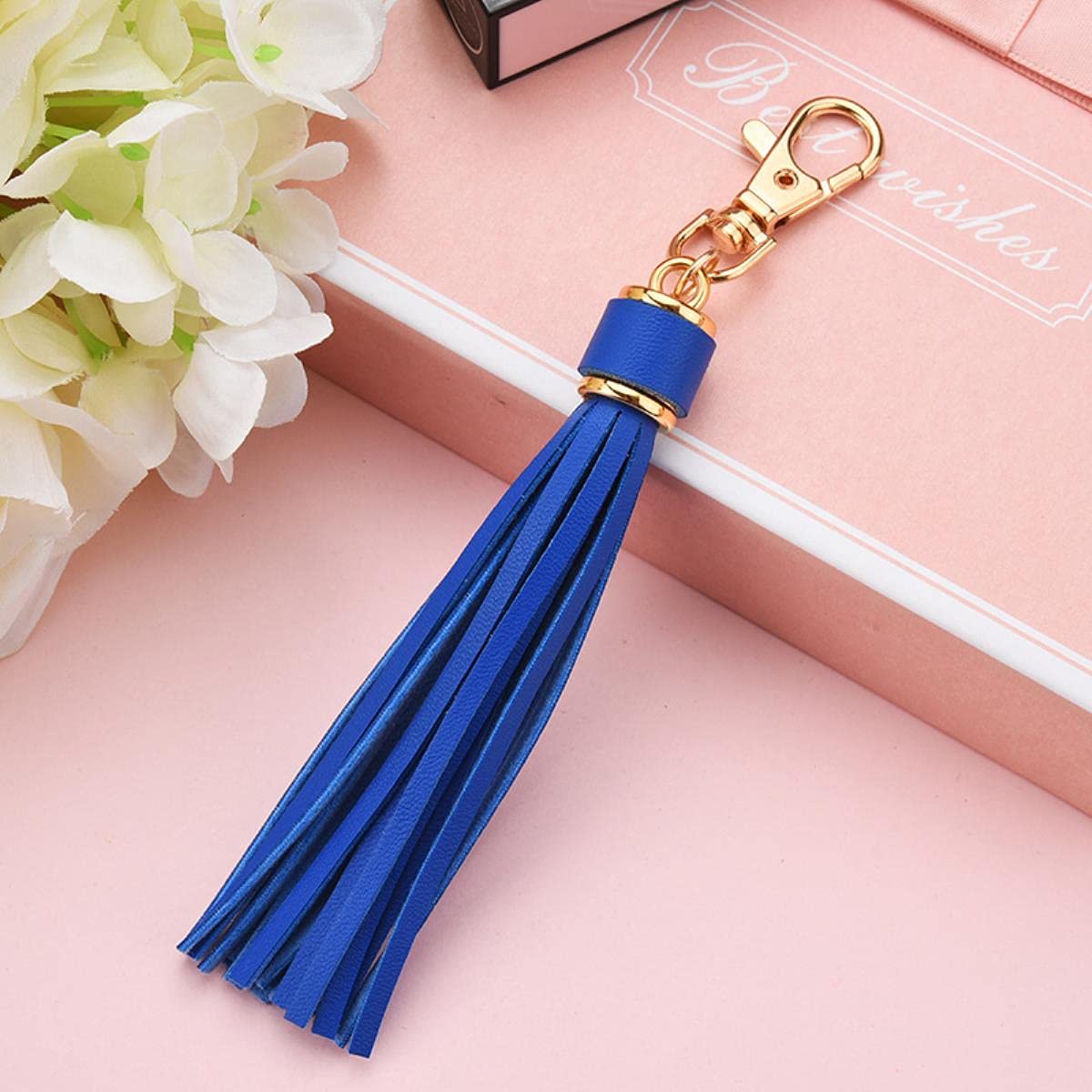 Llavero De Borlas De Cuero PU Multicolor - Accesorio Divertido Y Personalizable Para Bolsos O Llaves
