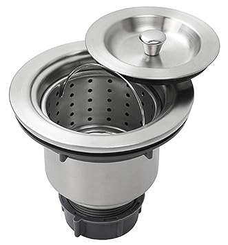 Shahr Stainless steel Kitchen Sink Waste Coupling with Removable Basket and Pull Up Lock (4inch, Pack of 1)