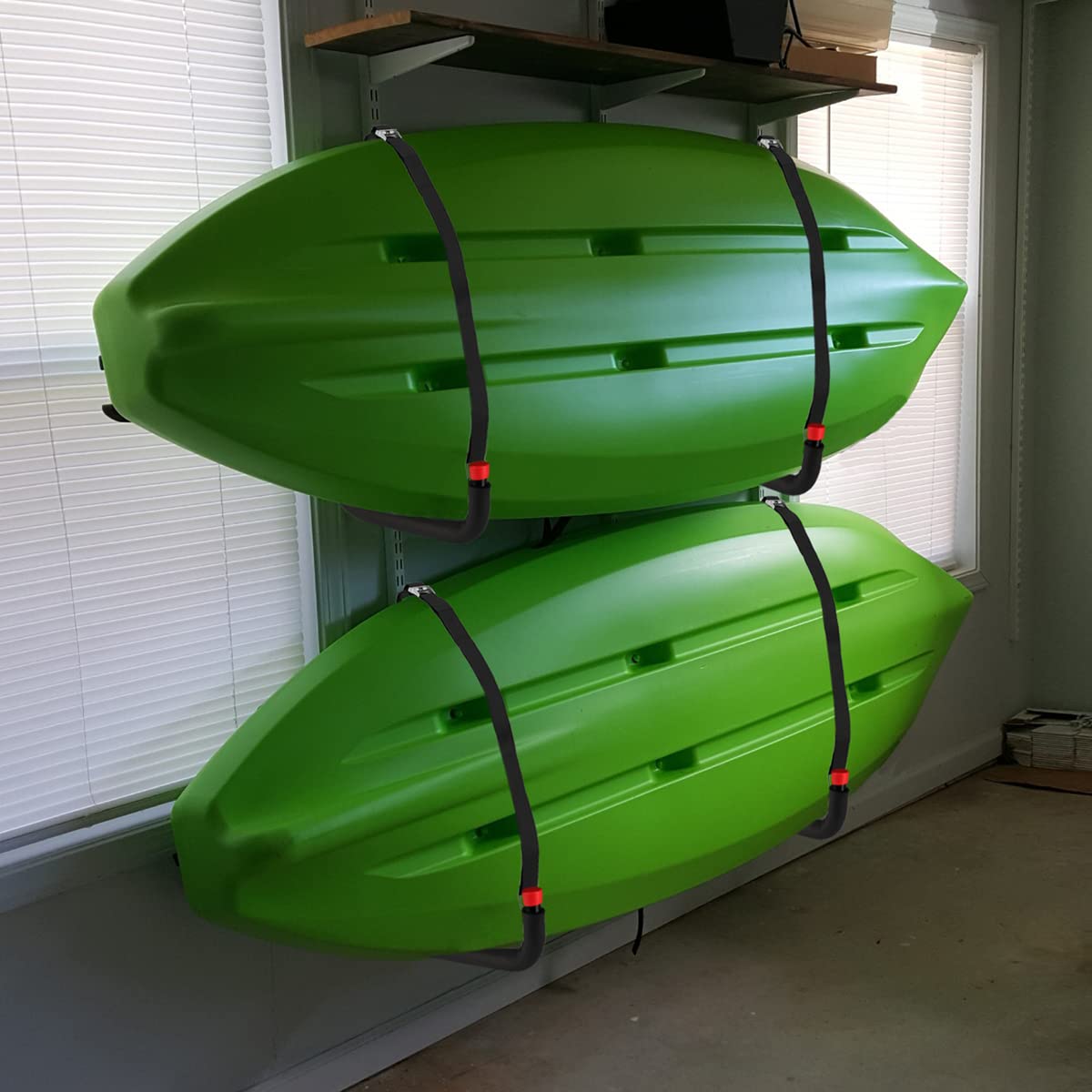 Support de rangement pour kayak, 39,5 cm, crochets de rangement muraux pour kayaks, SUP, planches à pagaie et planches de surf, cintres robustes avec sangles d'arrimage, chaque crochet peut supporter
