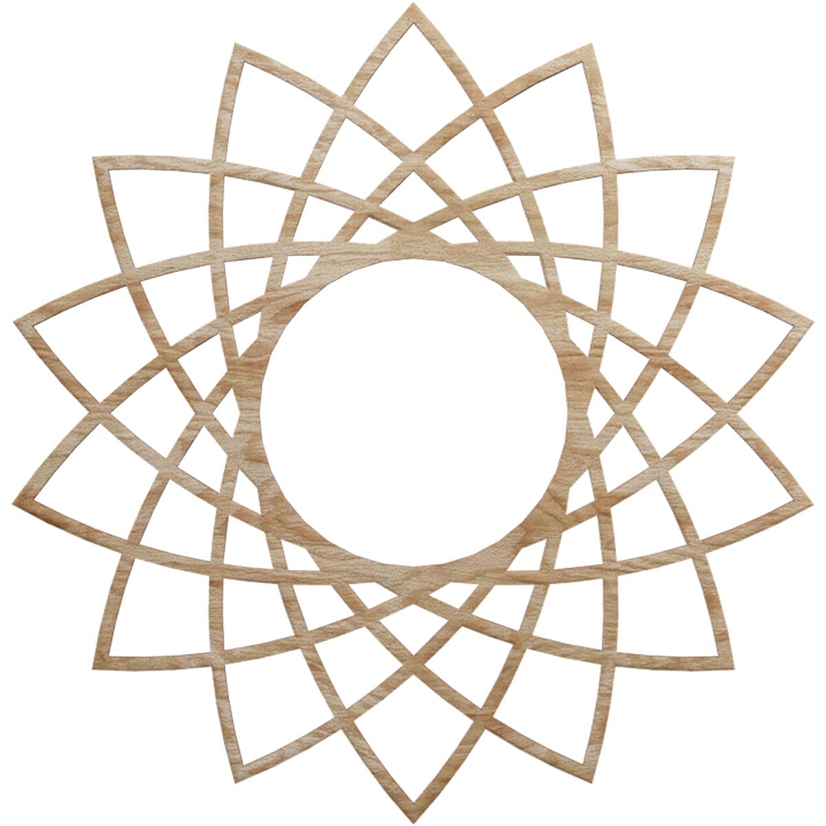 Ekena Millwork 22"OD x 8 1/2"ID x 1/4"T Eleanor Wood Fretwork Pierced Ceiling Medallion, Red Oak