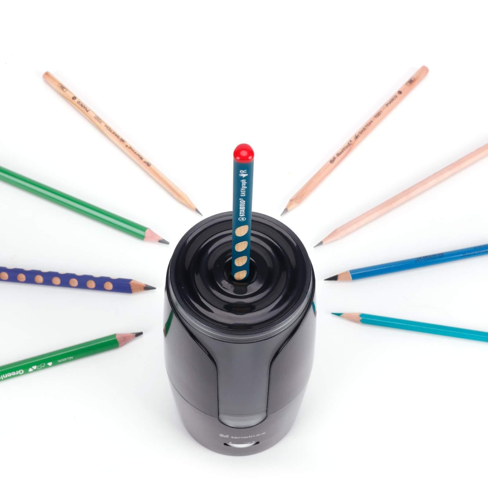 Taille-crayon électrique pour artistes et étudiants réglable de 6 à 12 mm