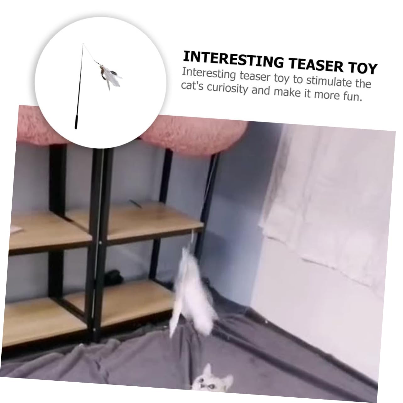 Happyyami 8stücke Katzenangel Mit Teleskopierbarem Spielstab Lange Teaser-Sticks Mit Bunten Federn Für Interaktives Spielen Und Gesunde Bewegung Von Katzen