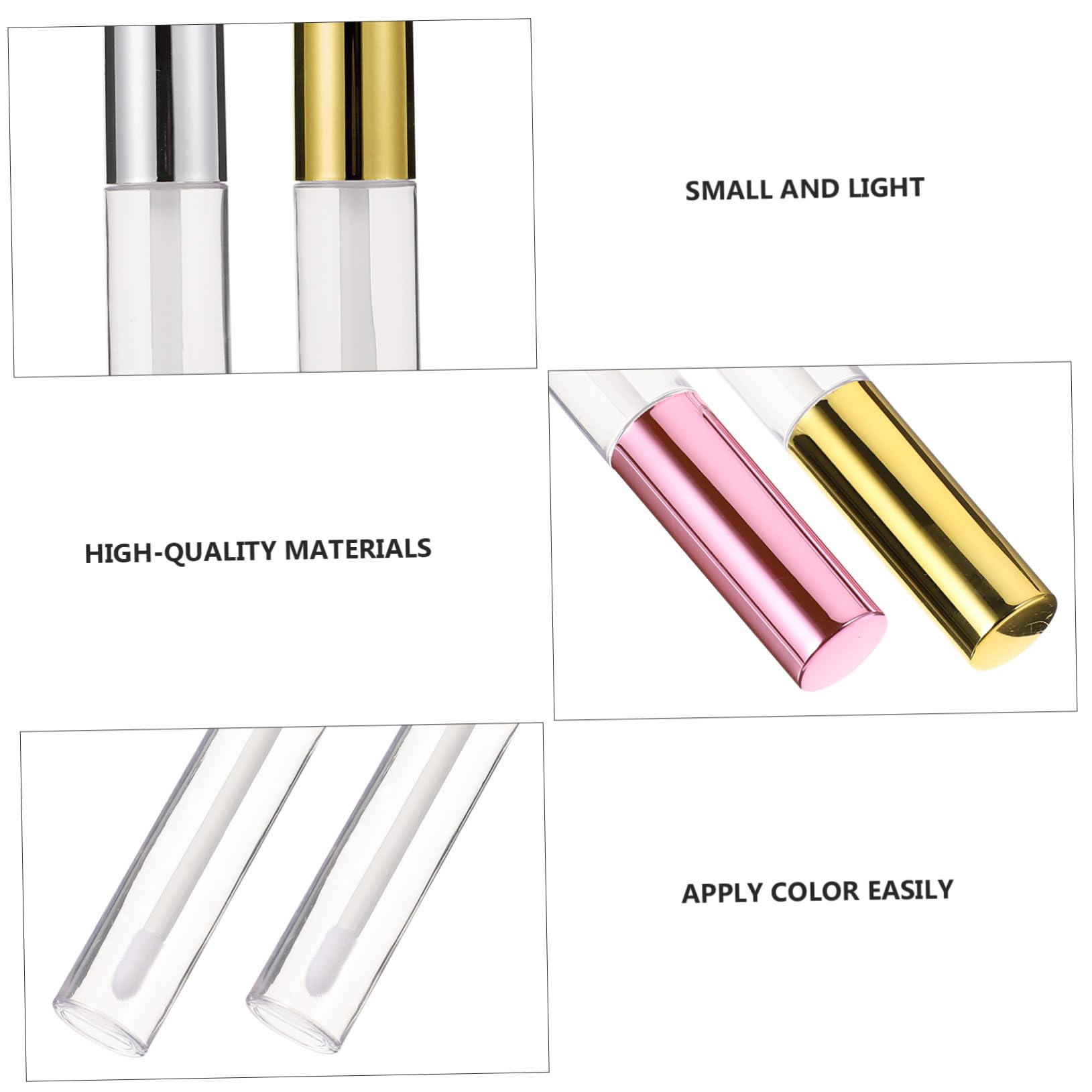 40 Stück Durchsichtige Lipgloss Tuben mit 10ml Fassungsvermögen und Integriertem Pinselkopf aus Abs für Reise und Wiederverwendung