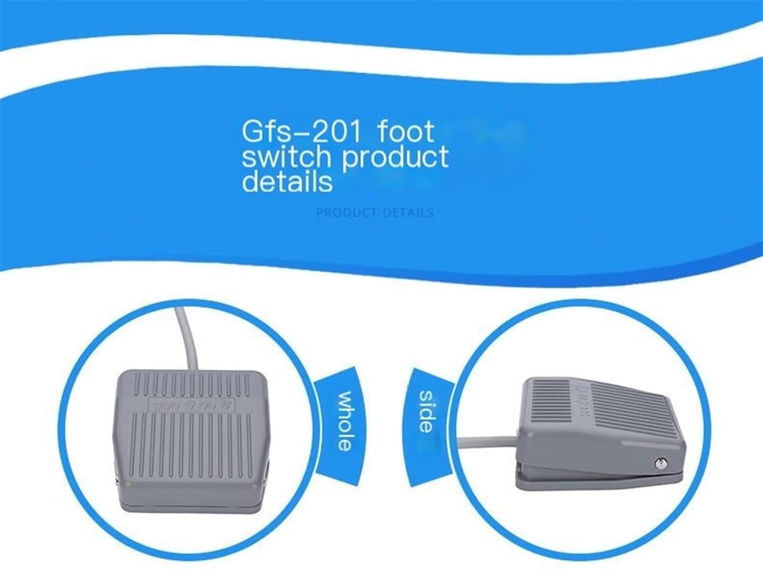 Fs-201 Foot Switch with Aviation and Two Meter Wire Foot Switch
