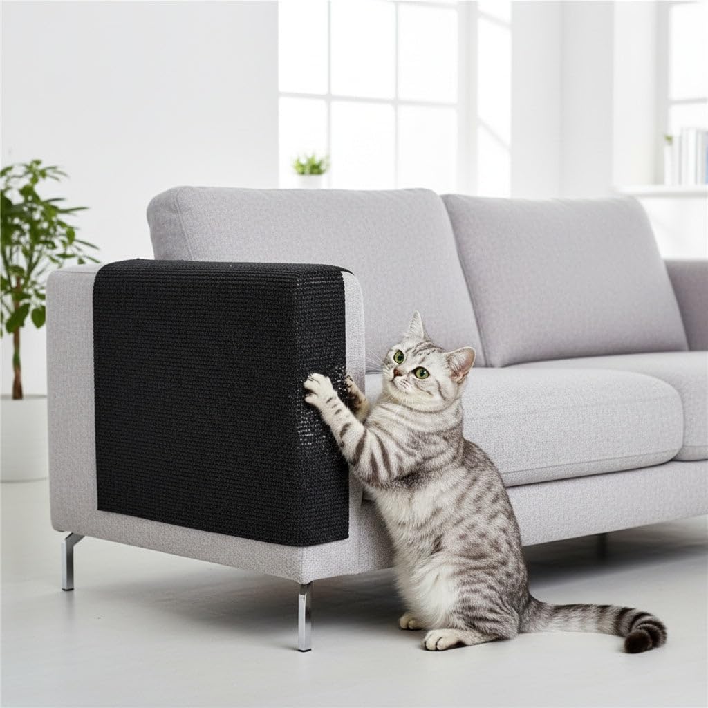 Sofa Cat Scratch Protector, Anti Scratch Furniture Protector for Cats, Self-Adhesive Mat to Prevent Scratching, Durable Cat Protection for Sofa, Easy to Apply Protectors Covers All Corners & Surfaces