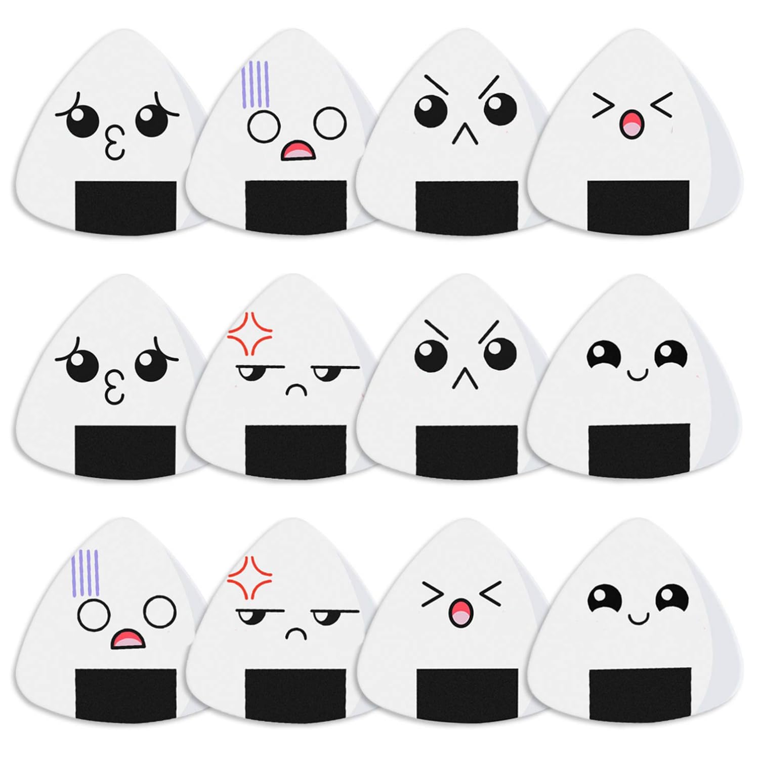 12Pcs Guitar Picks - 1.0mm Heavy White Sushi Rice Balls Pattern | Premium ABS Pick for Electric, Acoustic & Bass Guitars, Ideal for Beginners and Enthusiasts-picture-25