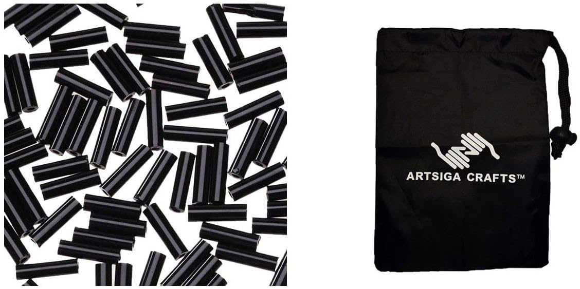 1/4 In. Glass Bugle Bead, Black Opaque