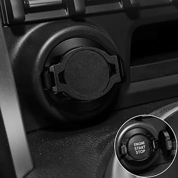 Push Start Button Cover,Car Engine Push to Start Accessories,Car Ignition Button Cover,Flip-Top Design,Suitable for Various ModelsBlack