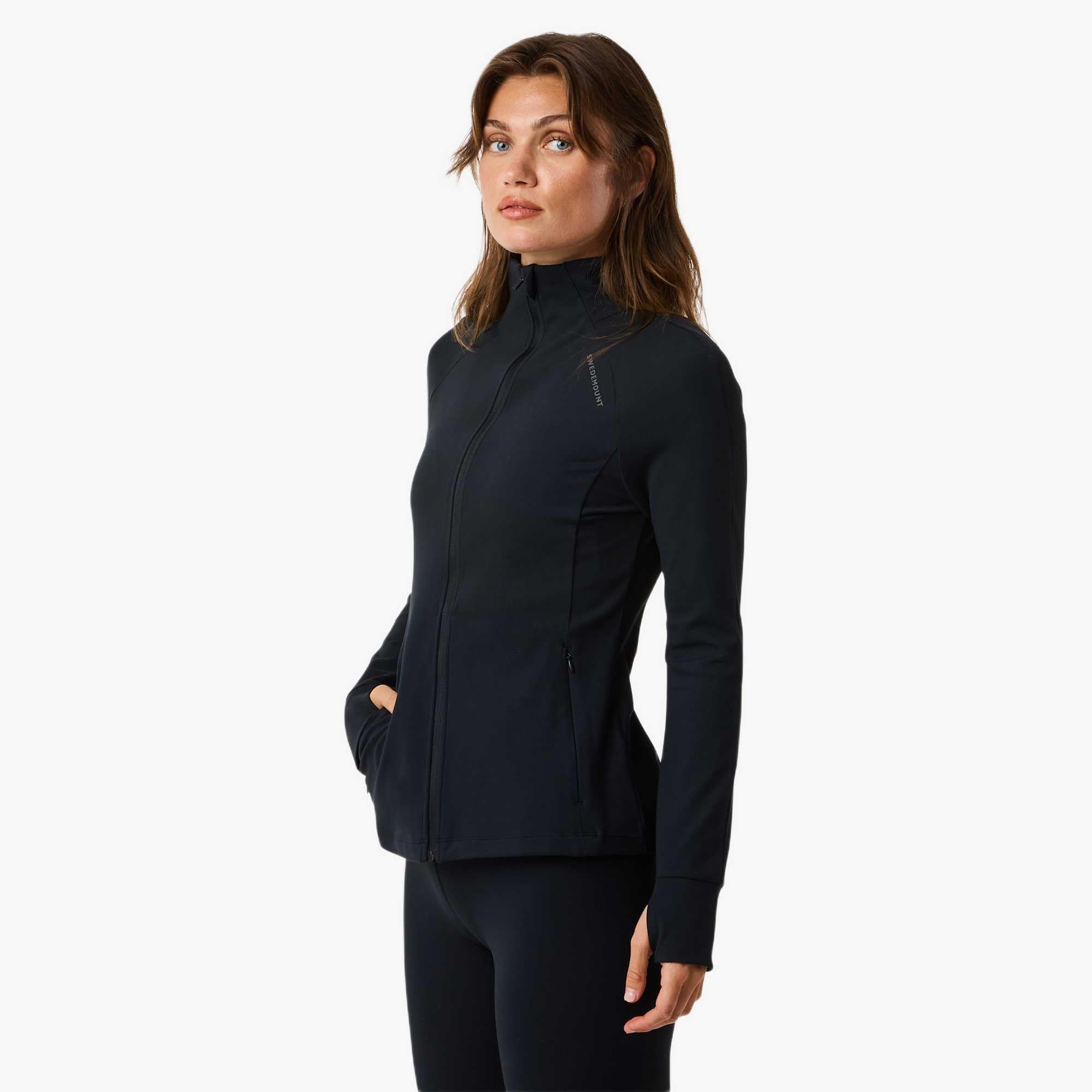 Swedemount Move Trainingsjacke mit durchgehendem Reißverschluss Damen Leicht Atmungsaktiv Stretch für Fitness und Laufen