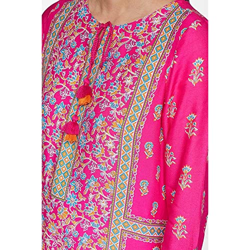 Image of global desi Women's Rayon Solid Regular Dress Shirt